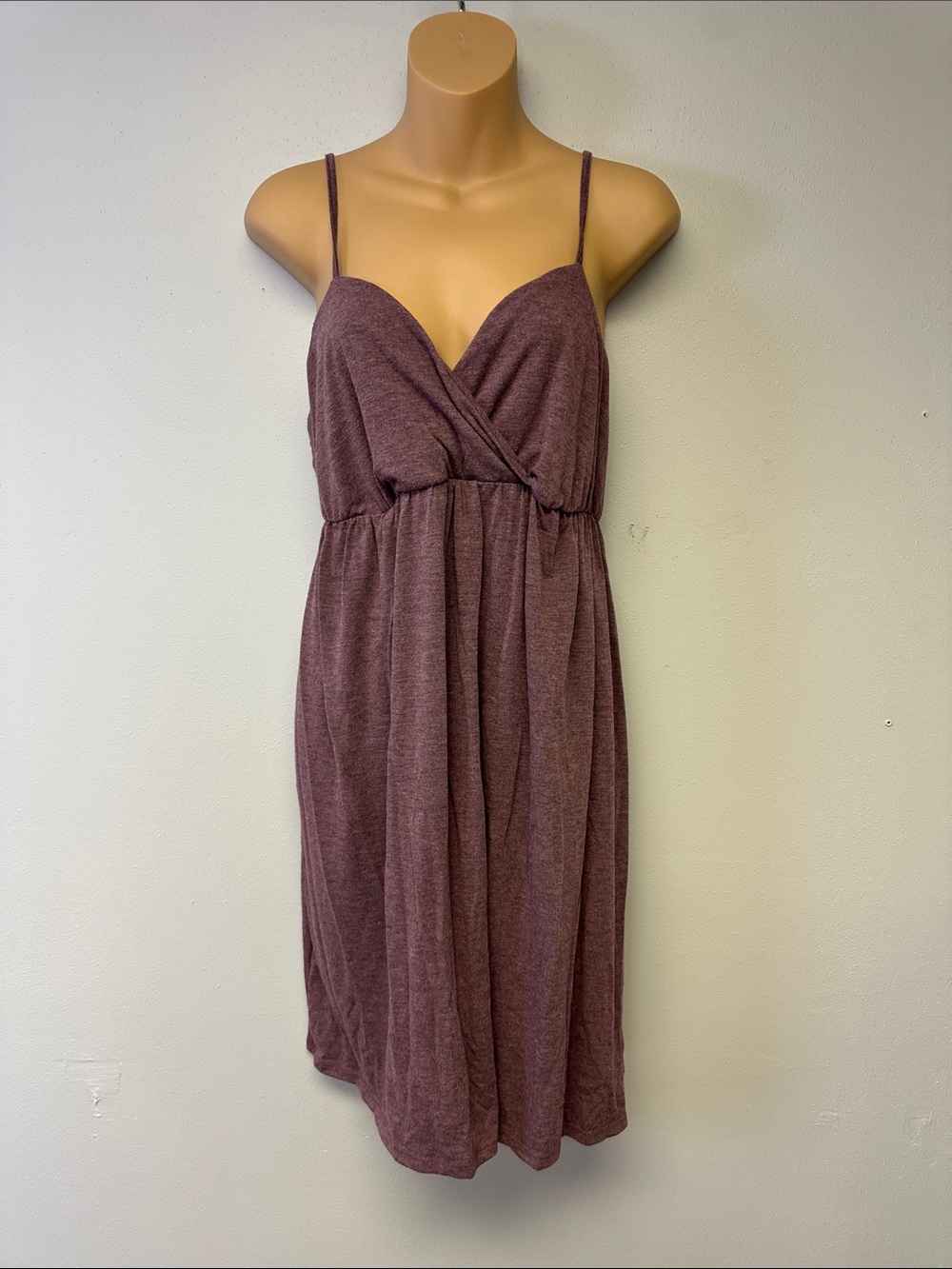 Sonoma Plum Spaghetti-Strap Wrap Mini MATERNITY Dress